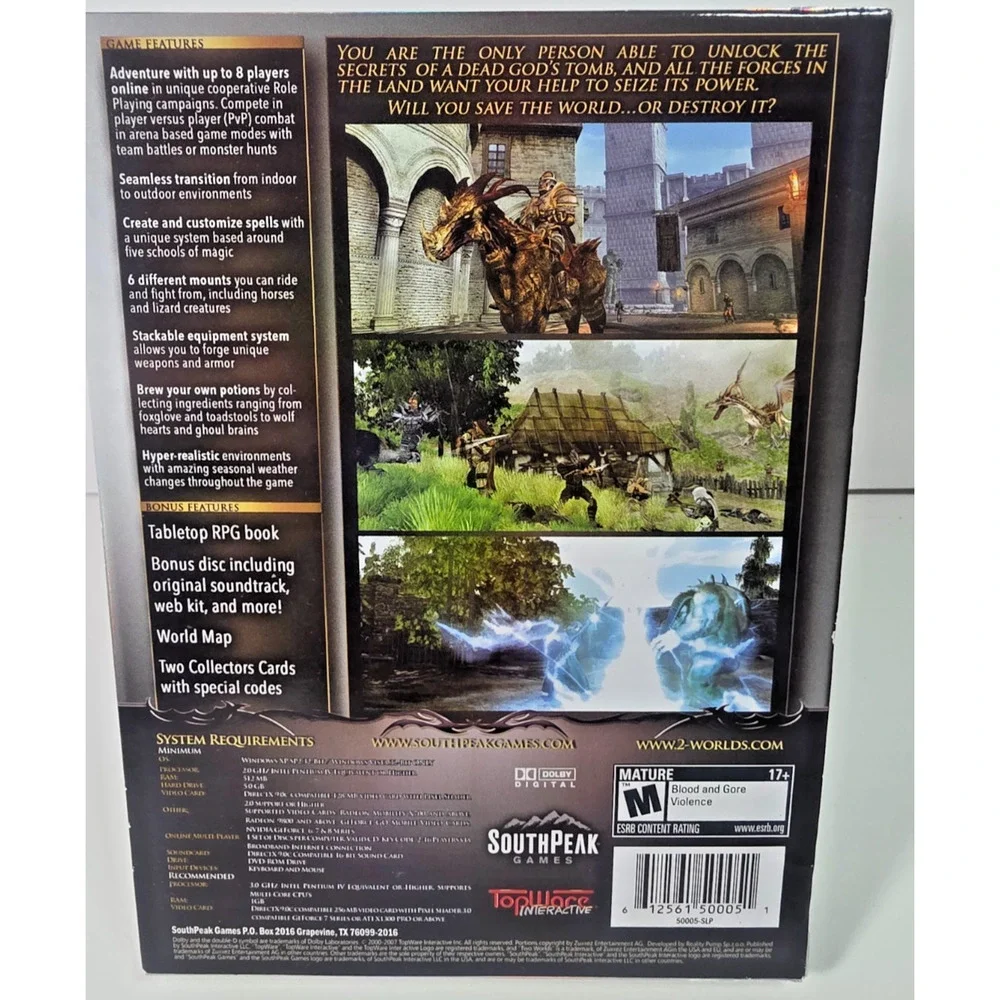 TWO WORLDS Game Collector's Edition with Book RPG (PC DVD) 2007 Complete 2 Disk